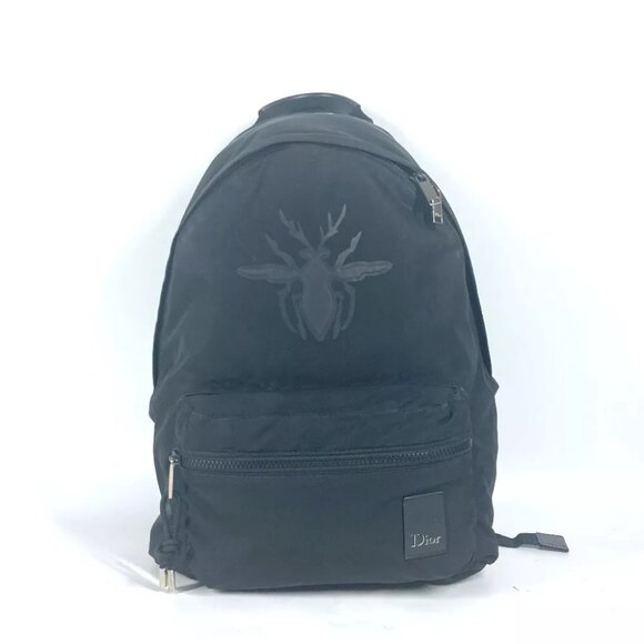 Dior Bee bee logo backpack bag Backpack Nylon Black - Picture 1 of 14